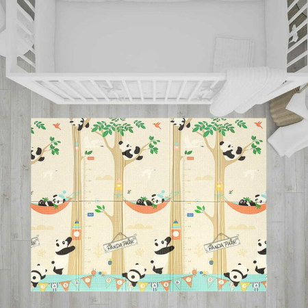 Covoras de joaca, Bocioland, Panda, Pliabil, Protectie impotriva loviturilor, Dimensiune mare, 180 x 150 cm, Cu [7]