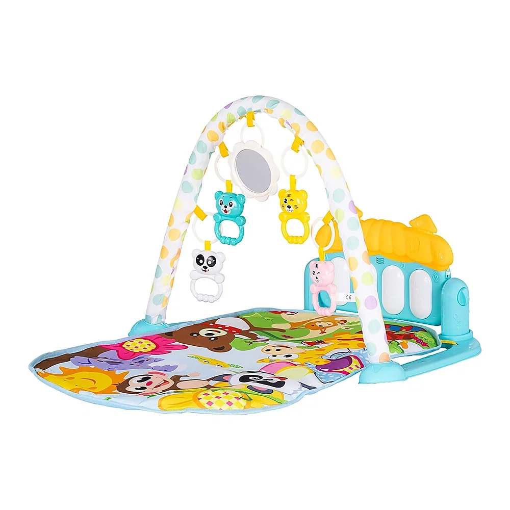 Jucarii bebelusi - Covoras de joaca cu pian Chipolino Zoo Party, Blue