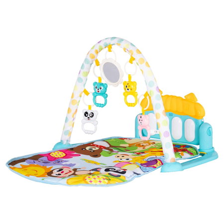 Jucarii bebelusi - Covoras de joaca cu pian Chipolino Zoo Party, Blue