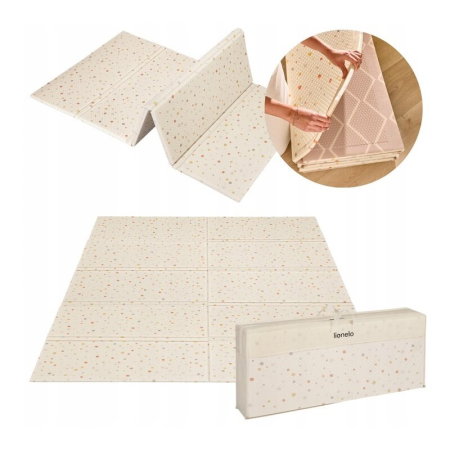 Covoras educativ, Lionelo, Zora, Din spuma XPE non-toxica, Cu doua fete, Suprafata antiderapanta, 180x200 cm, Grosime 1.5 cm, Pliabil, Include geanta pentru transport, Bej [19]