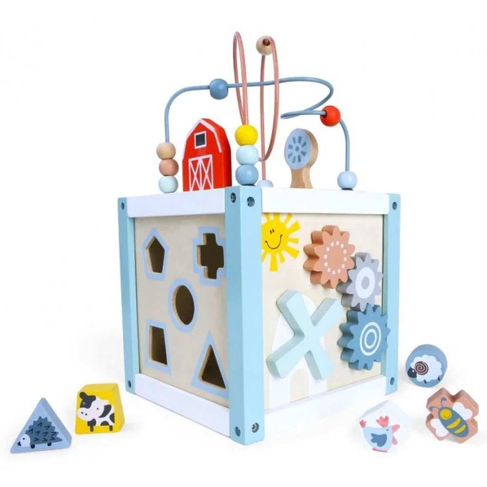 Cub educational din lemn Ecotoys 18 luni+ [3]