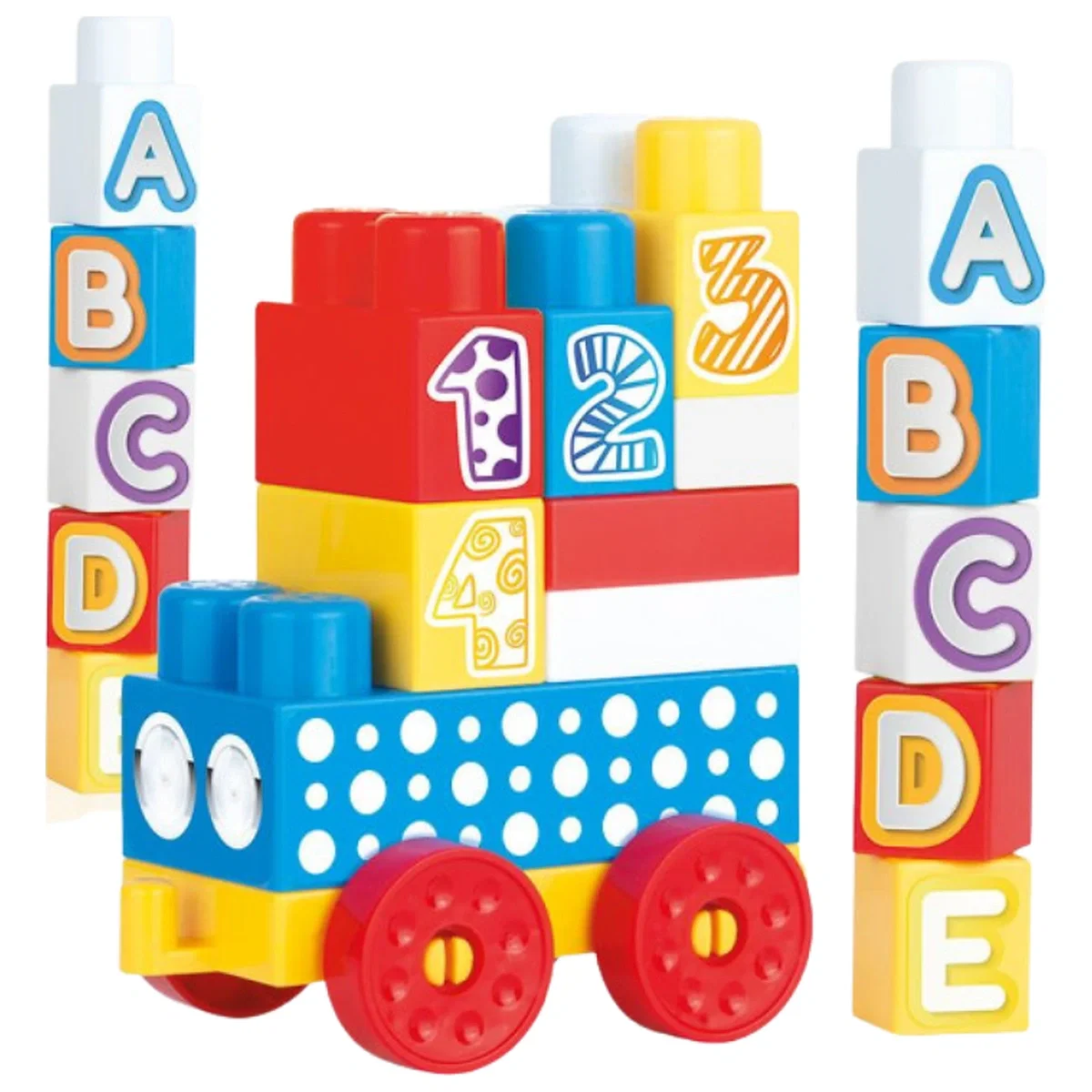 Constructii, cuburi, forme si culori - Cuburi de construit din plastic - 25 piese DOLU 1 an+