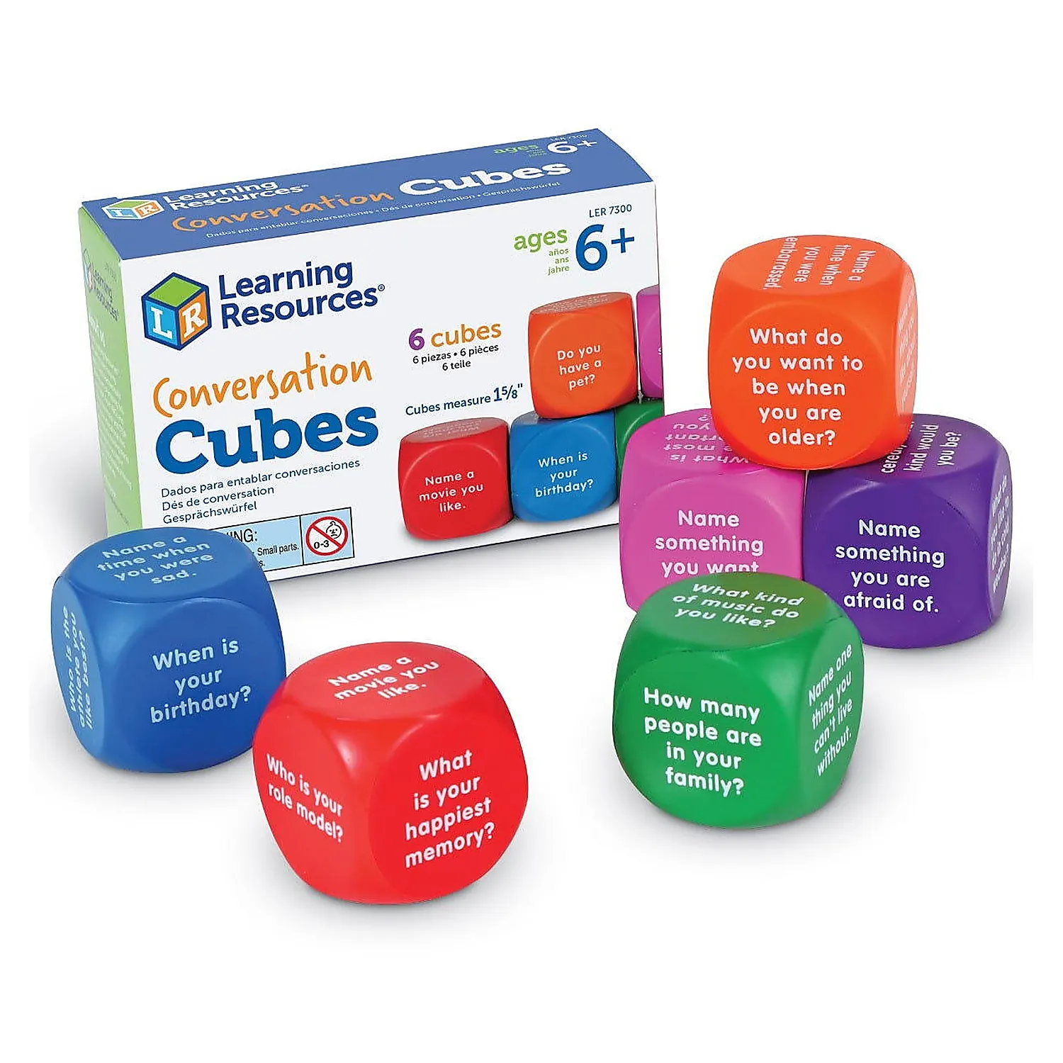 Jucarii din lemn - Cuburi pentru conversatii Learning Resources 10 ani