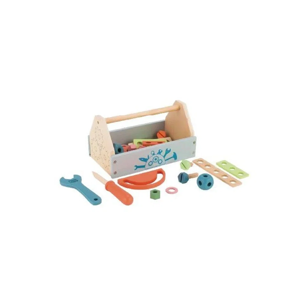 Bancuri de lucru cu unelte - Cutie cu unelte din lemn - Ecotoys 3 ani+