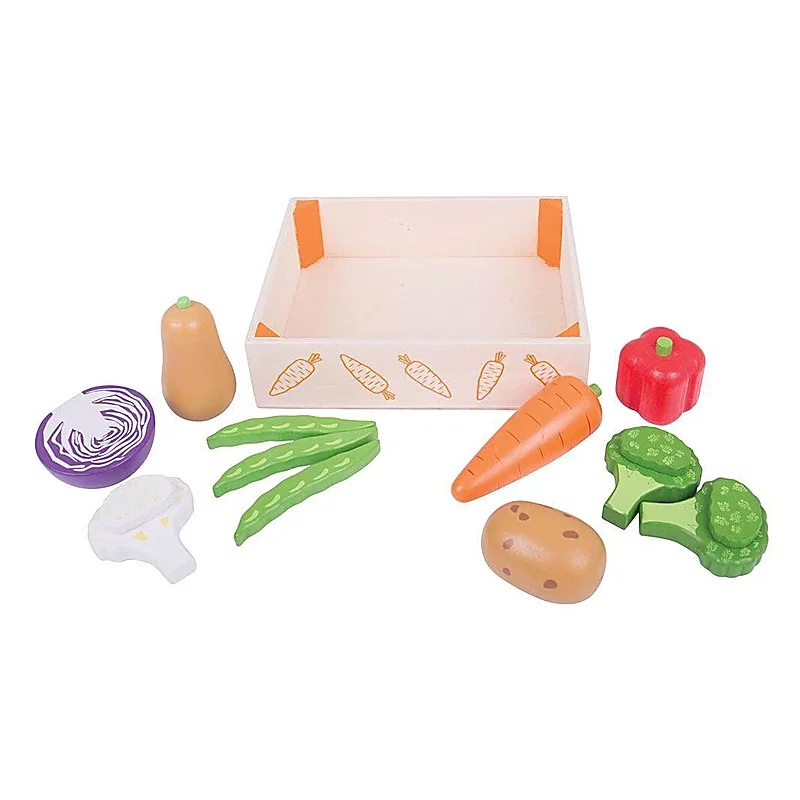 Cutiuta cu legume din lemn BIGJIGS Toys 18 luni+ [1]