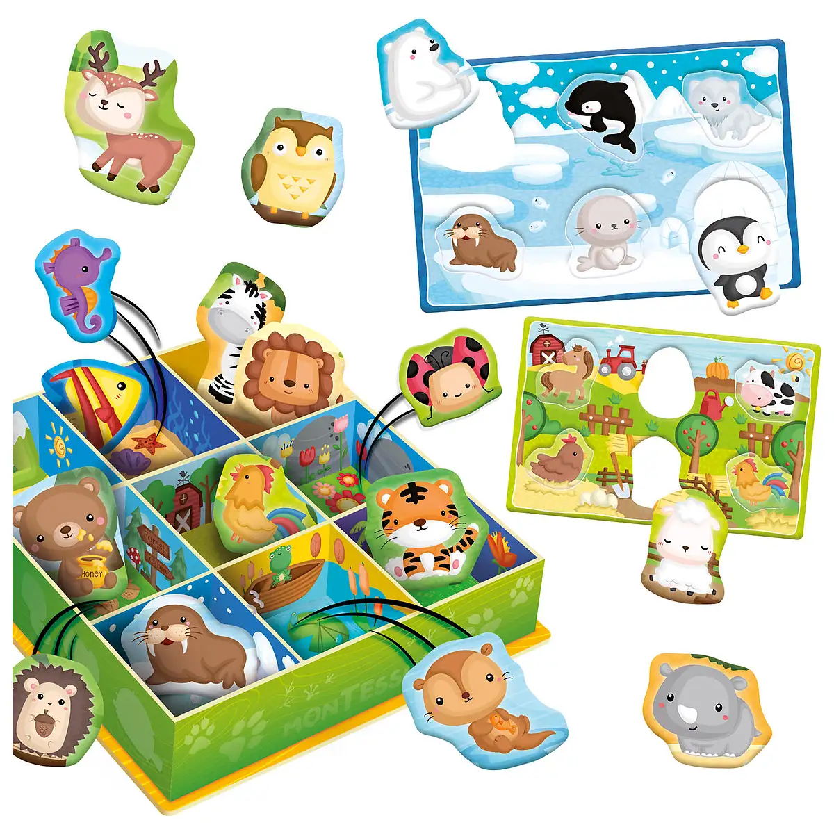 Cutiuta Montessori - Animalutele in mediul lor LISCIANI 4 ani [1]