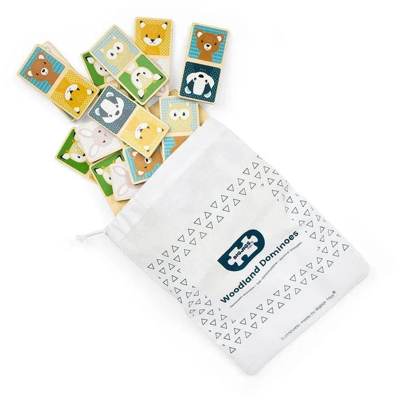 Domino din lemn - Animalute din padure (pastel) BIGJIGS Toys 12 luni+ [3]