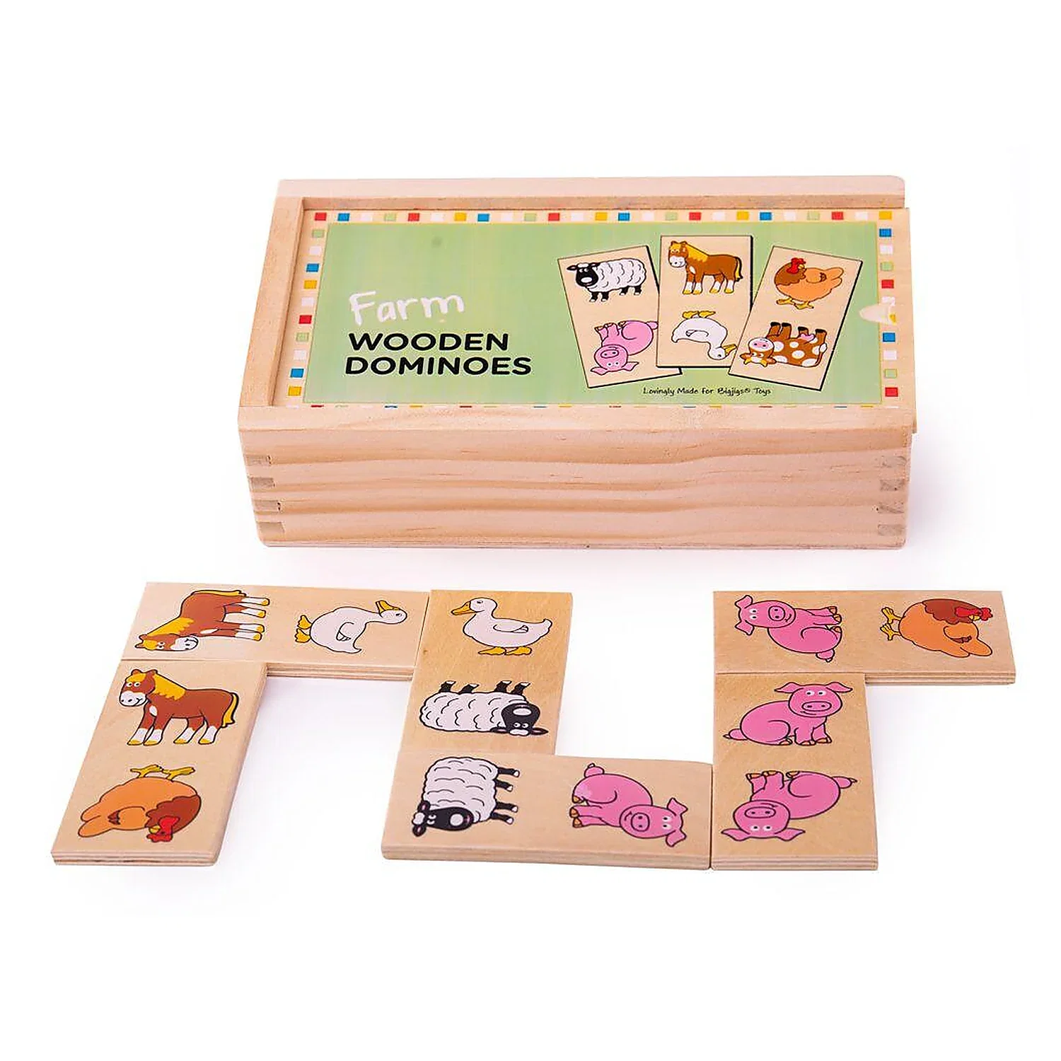 Jocuri de societate - Domino - Ferma BIGJIGS Toys 12 luni+