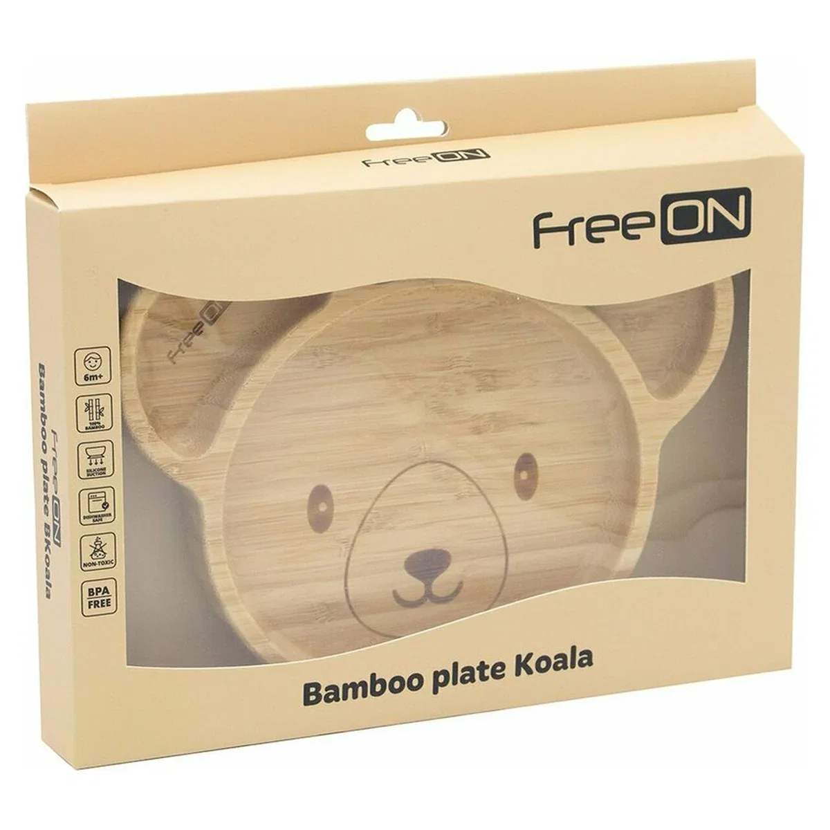 Farfurie compartimentata din bambus, Cu ventuza - Bear FreeON [4]