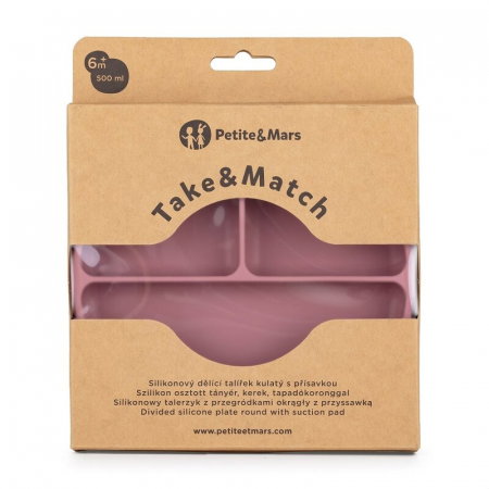 Farfurie compartimentata Take&Match, Rotunda, Cu ventuza si 3 compartimente, Silicon, Fara BPA, 500 ml, 6 luni+ [3]