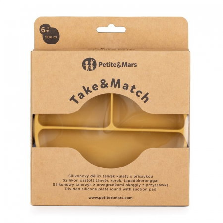 Farfurie compartimentata Take&Match, Rotunda, Cu ventuza si 3 compartimente, Silicon, Fara BPA, 500 ml, 6 luni+ [3]