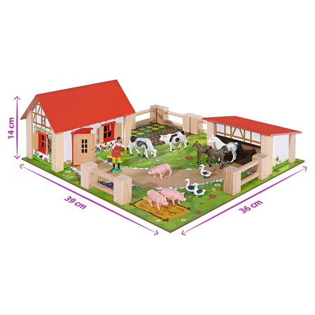 Ferma din lemn Eichhorn 39x36x14 cm cu accesorii 3 ani [4]