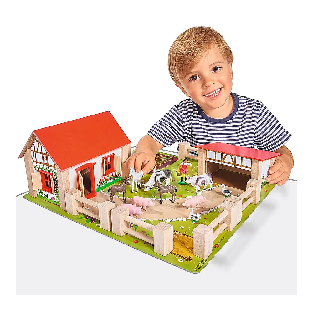 Ferma din lemn Eichhorn 39x36x14 cm cu accesorii 3 ani [3]