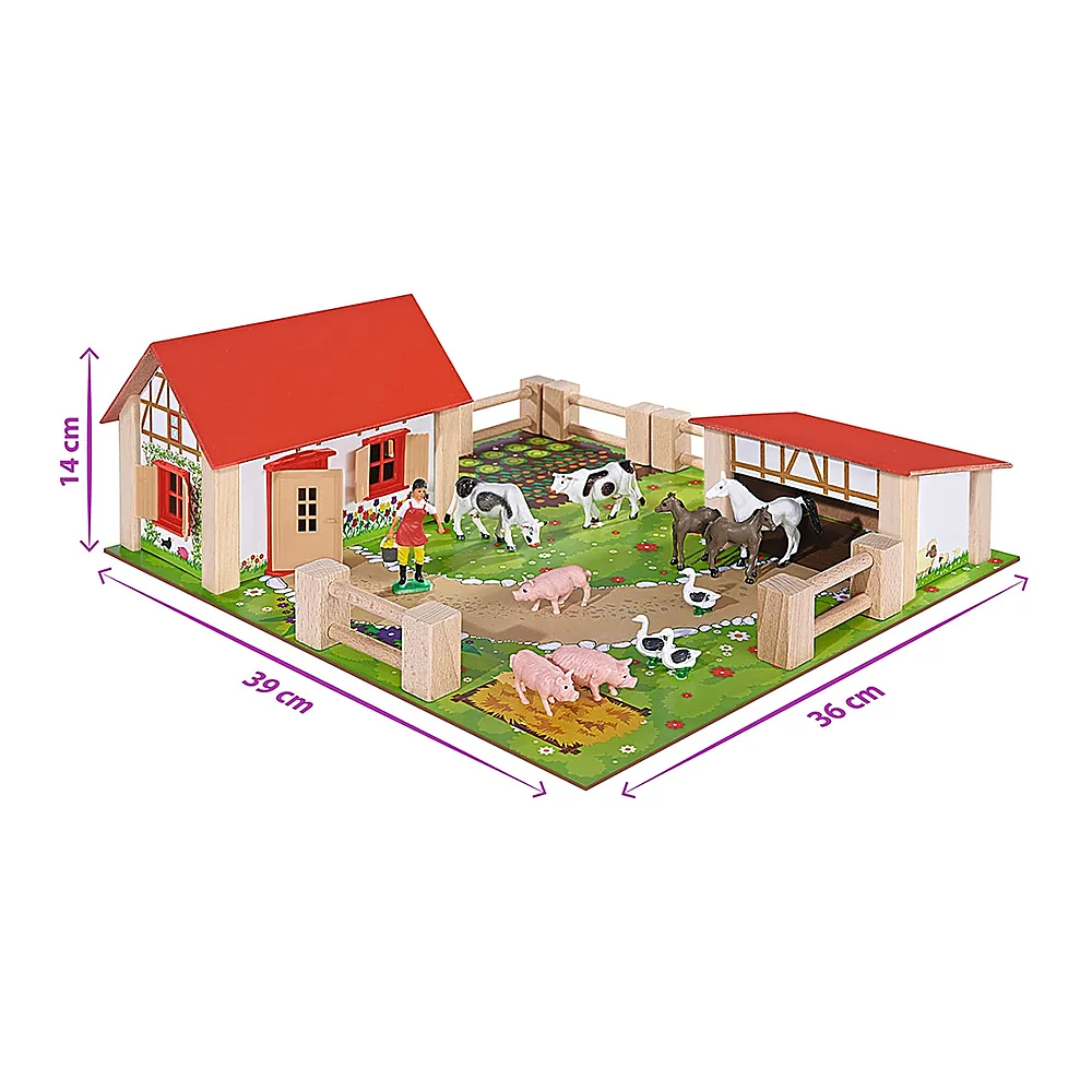 Ferma din lemn Eichhorn 39x36x14 cm cu accesorii 3 ani [4]