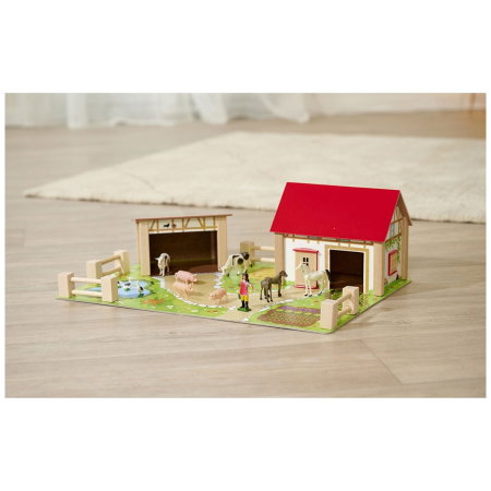 Ferma din lemn Eichhorn 51x36x17 cm cu 20 accesorii 3 ani [2]