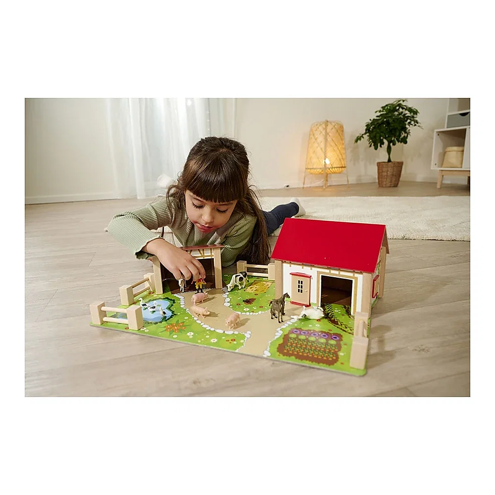 Ferma din lemn Eichhorn 51x36x17 cm cu 20 accesorii 3 ani [9]