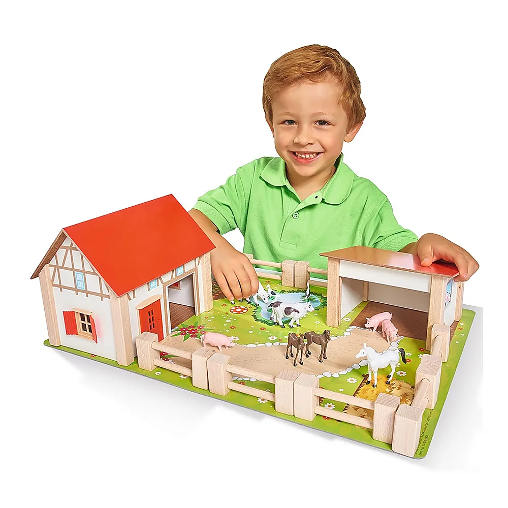 Ferma din lemn Eichhorn 51x36x17 cm cu accesorii 3 ani [2]