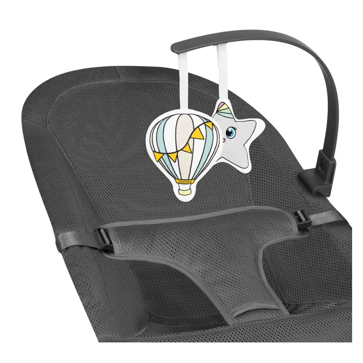Fotoliu balansoar June AIR, Cu arcada cu jucarii, Ergonomic, Permite circulatia aerului, Balansare manuala, Pliabil, 0 [9]