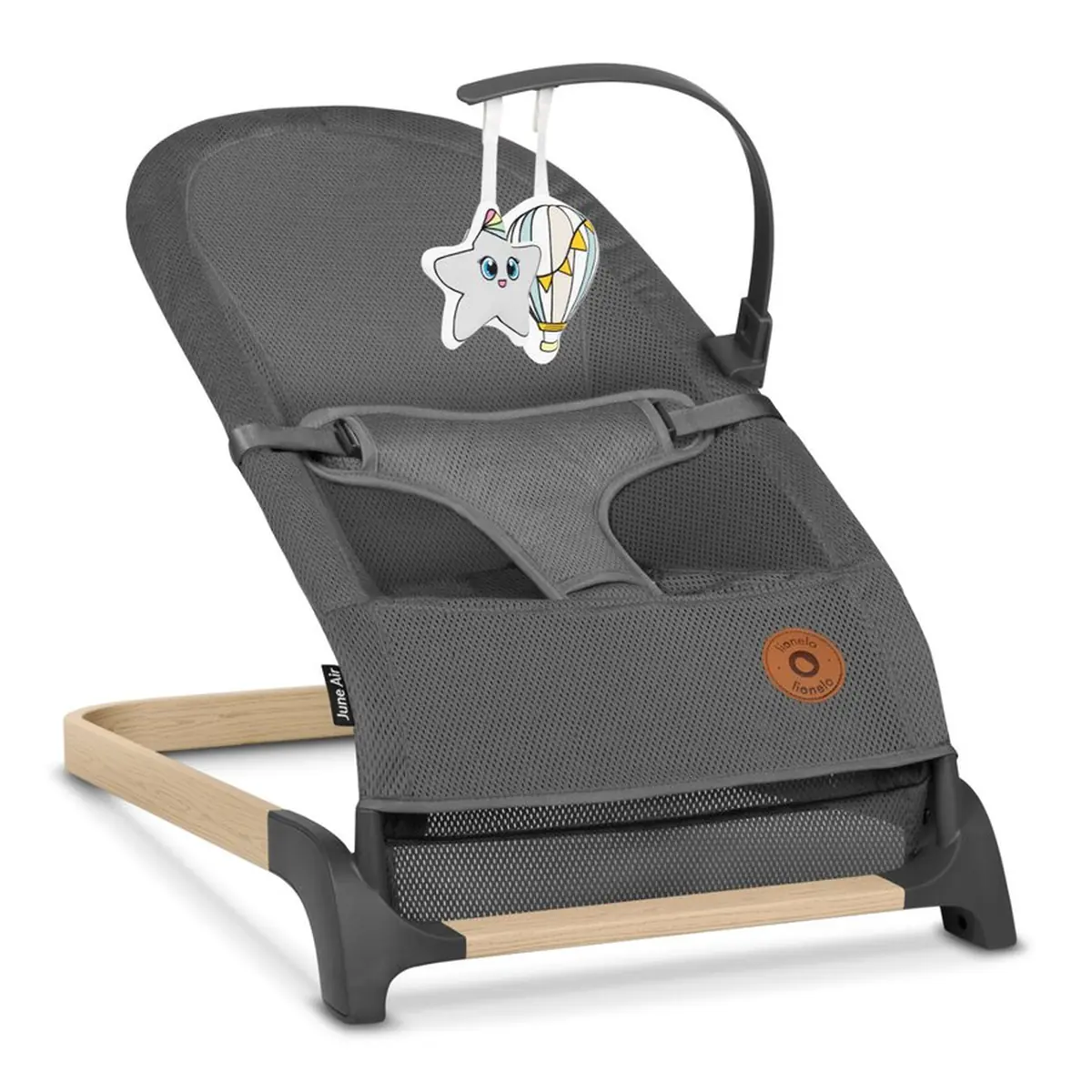 Fotoliu balansoar June AIR, Cu arcada cu jucarii, Ergonomic, Permite circulatia aerului, Balansare manuala, Pliabil, 0 [3]