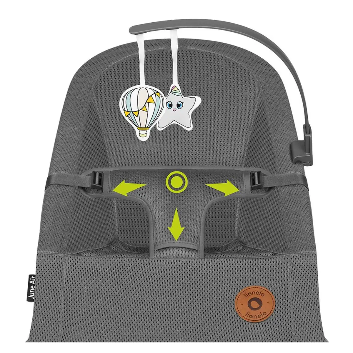 Fotoliu balansoar June AIR, Cu arcada cu jucarii, Ergonomic, Permite circulatia aerului, Balansare manuala, Pliabil, 0 [17]