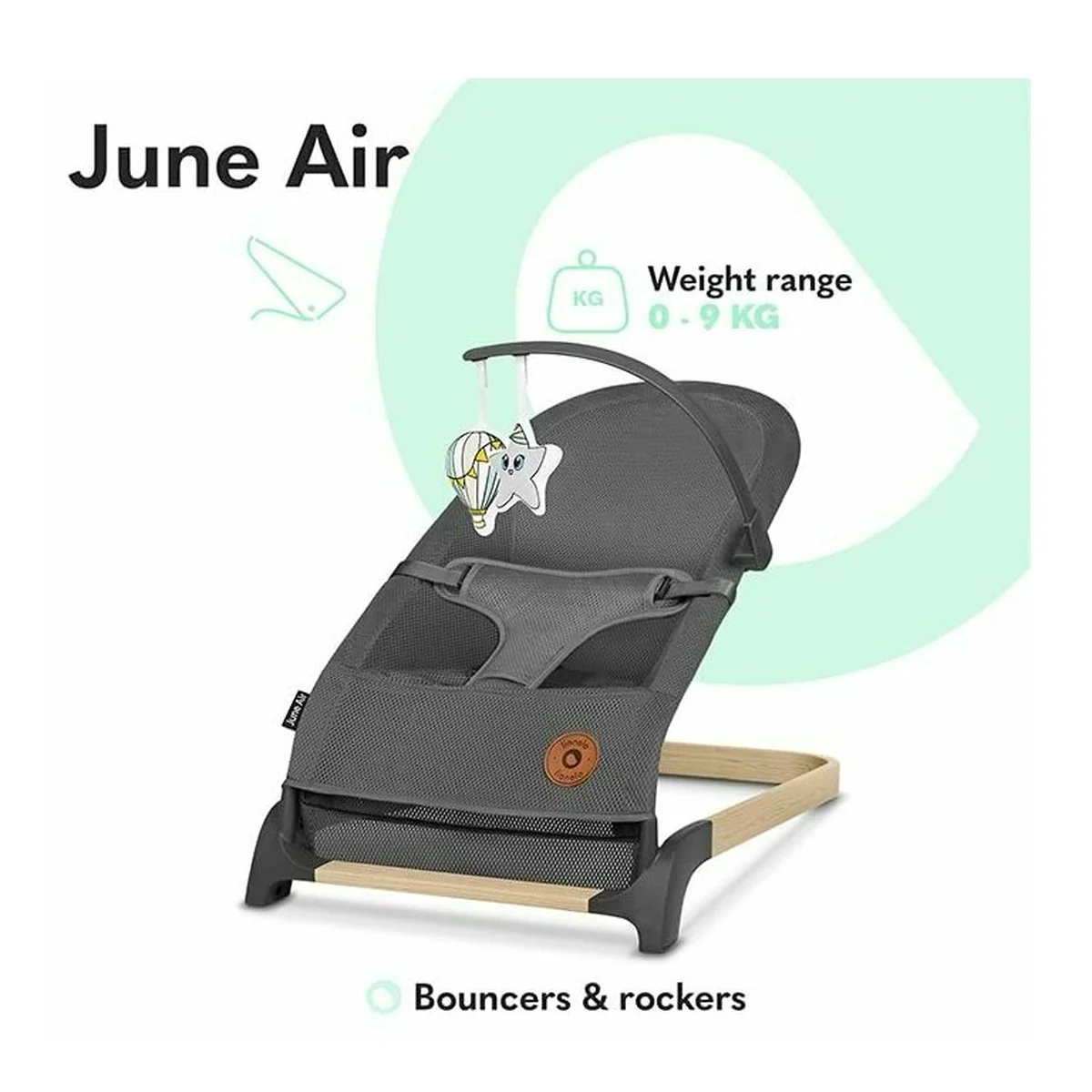 Fotoliu balansoar June AIR, Cu arcada cu jucarii, Ergonomic, Permite circulatia aerului, Balansare manuala, Pliabil, 0 [12]