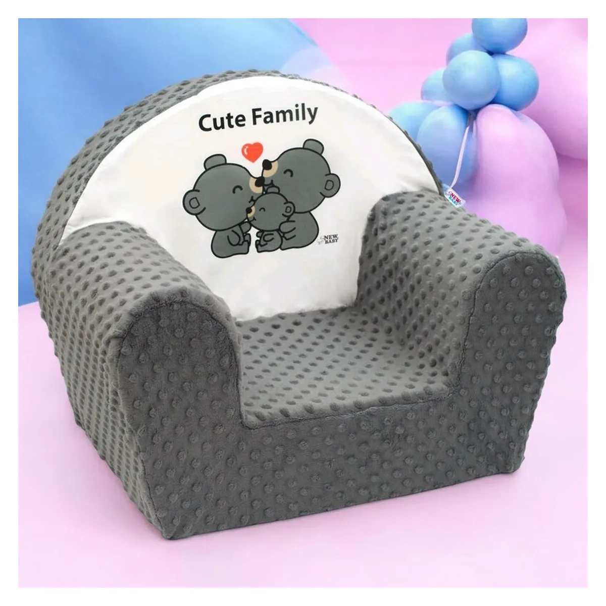 Fotoliu , New Baby, Cute Family, 9 luni - 5 ani, Cu Husa detasabila, Gray [1]