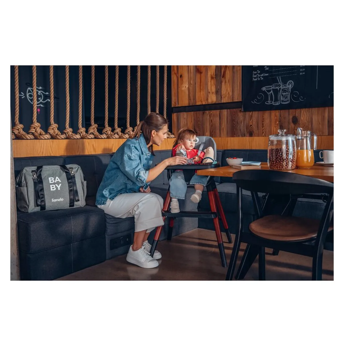 Geanta pentru mamici Ida Cu multiple compartimente, Negru Lionelo [26]