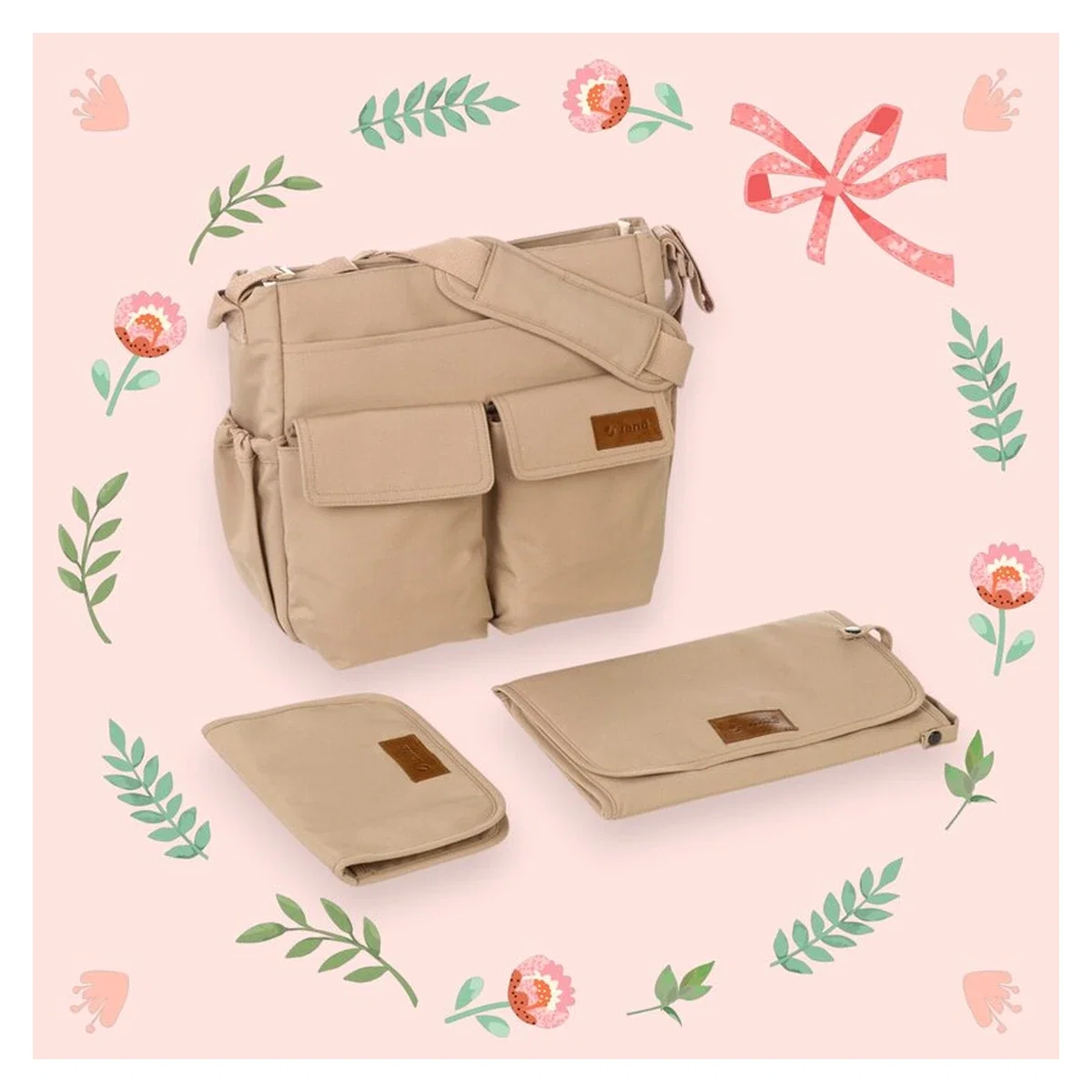 Geanta pentru mamici, Jane, multiple compartimente, saltea de infasat inclusa, 44 x 34 cm, Sesame [3]