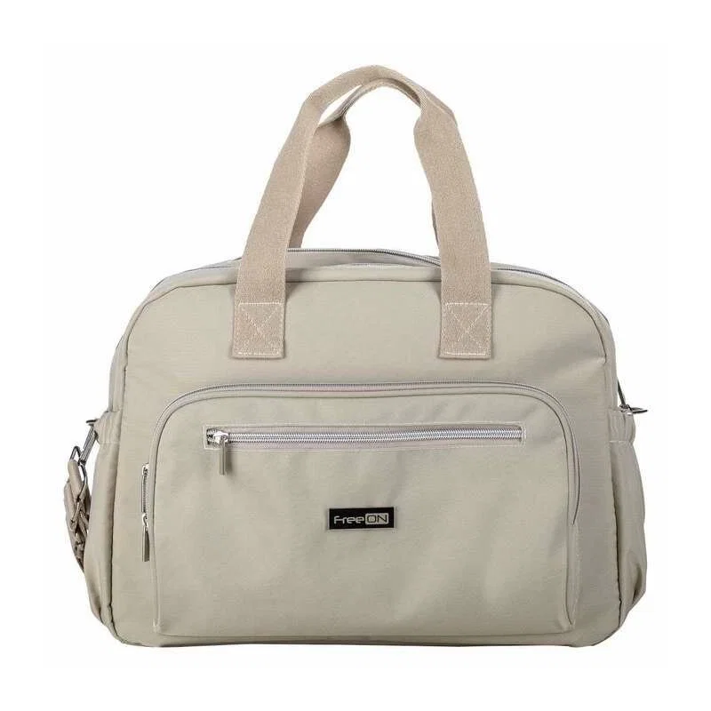 Pentru mami - Geanta pentru scutece, FreeON, Style, Impermbeabila, 39x32x18 cm, Grey/beige