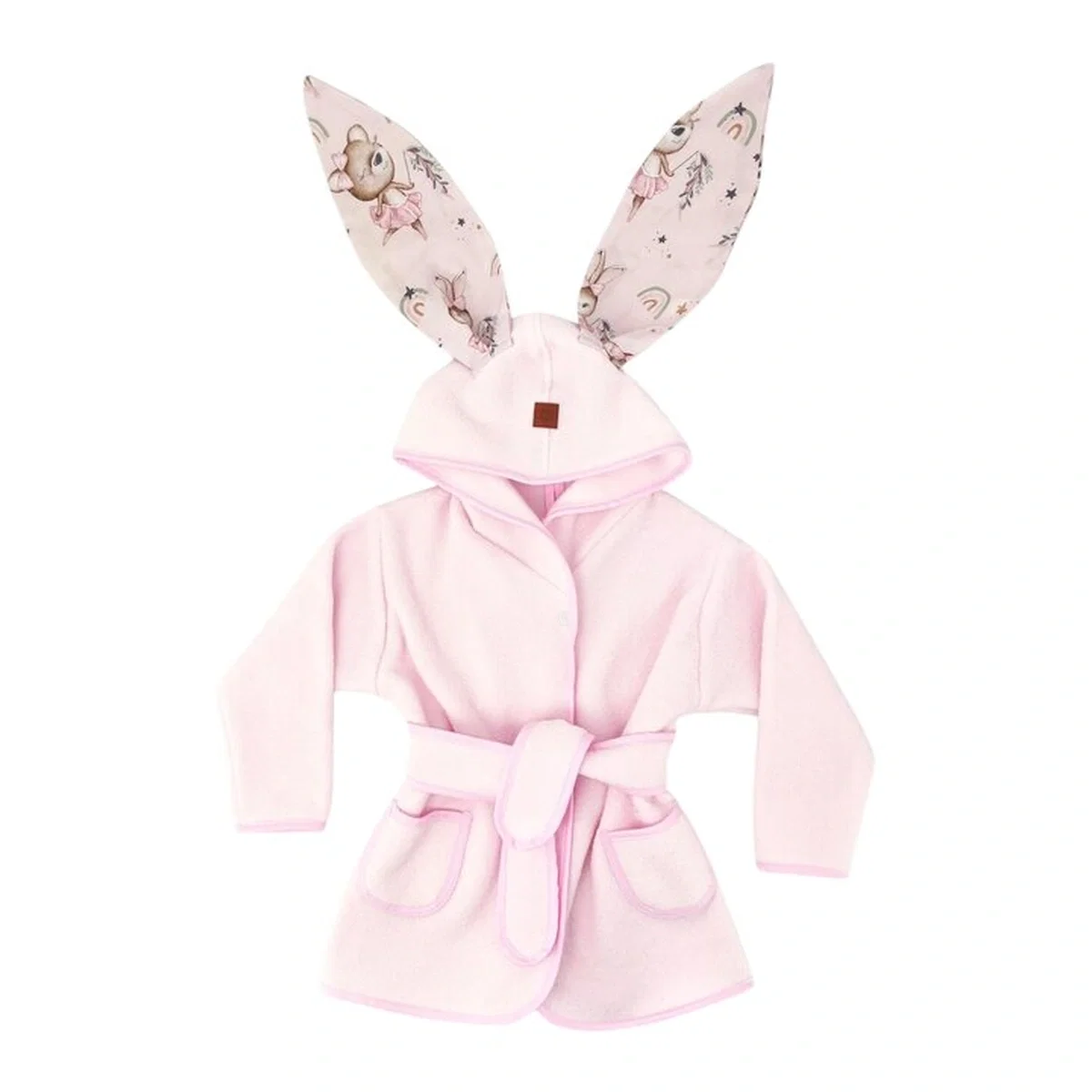 Baita celor mici - Halat de baie, MimiNu, 6 - 24 luni, bumbac si thermo fleece, Little Ballerina Pink