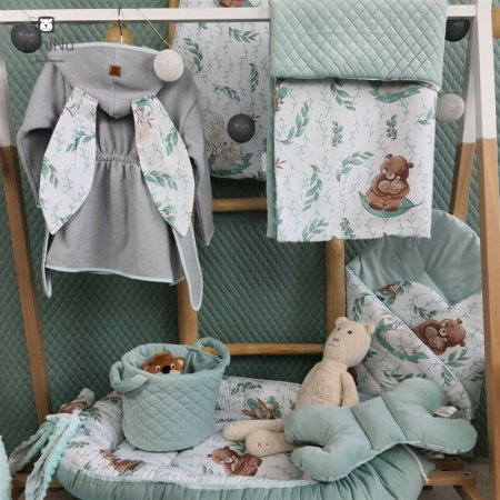 Halat de baie, MimiNu, Cu urechi, 6 - 24 luni, Moale, Cu buzunare, Cu cordon, Din bumbac si thermo fleece, Lulu Natural [3]