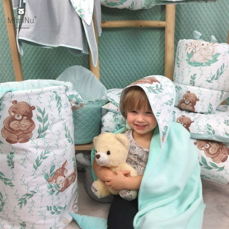 Halat de baie, MimiNu, Cu urechi, 6 - 24 luni, Moale, Cu buzunare, Cu cordon, Din bumbac si thermo fleece, Lulu Natural [4]