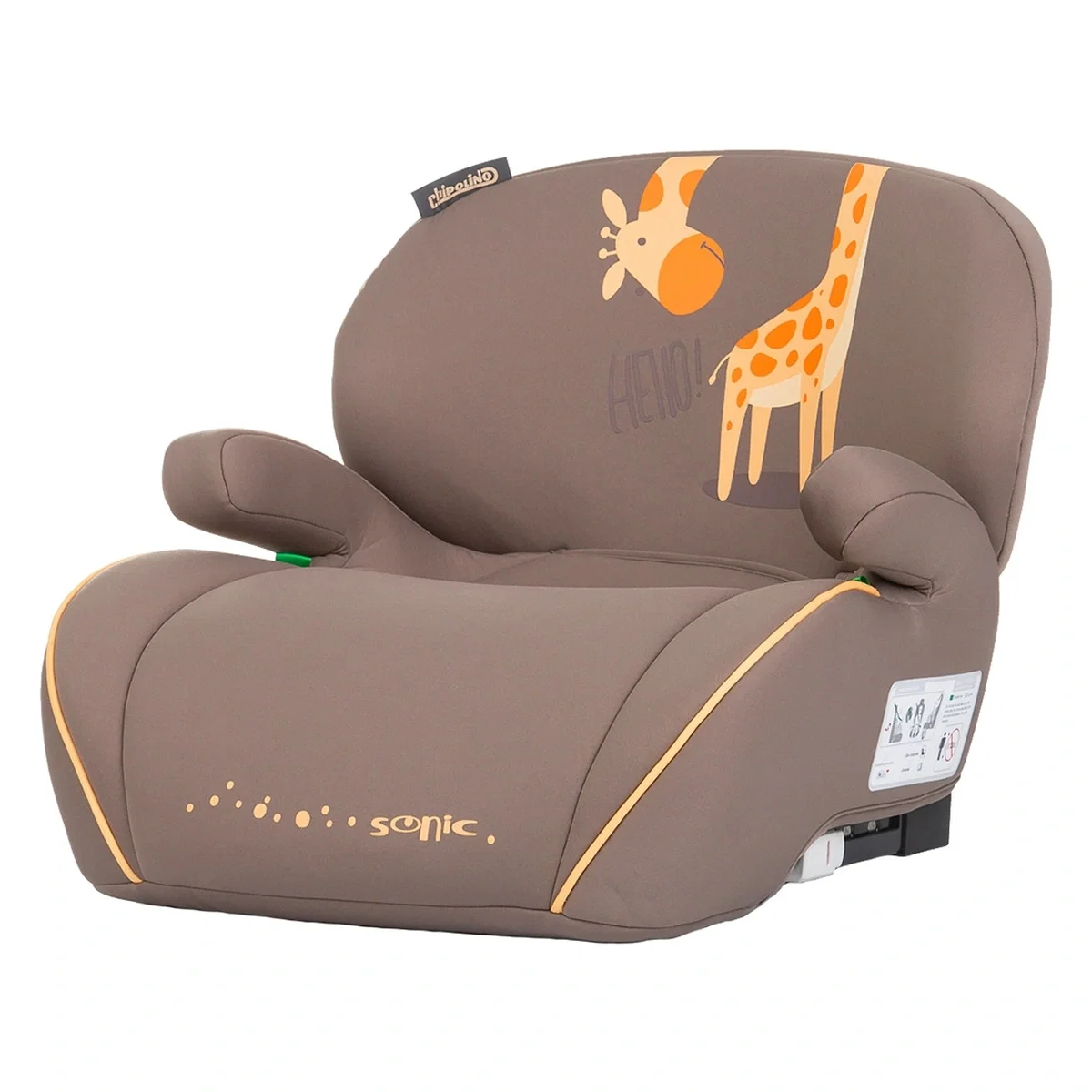 Inaltatoare auto - Inaltator auto copii Chipolino Sonic I-Size 125-150 cm cu Isofix - model Giraffe