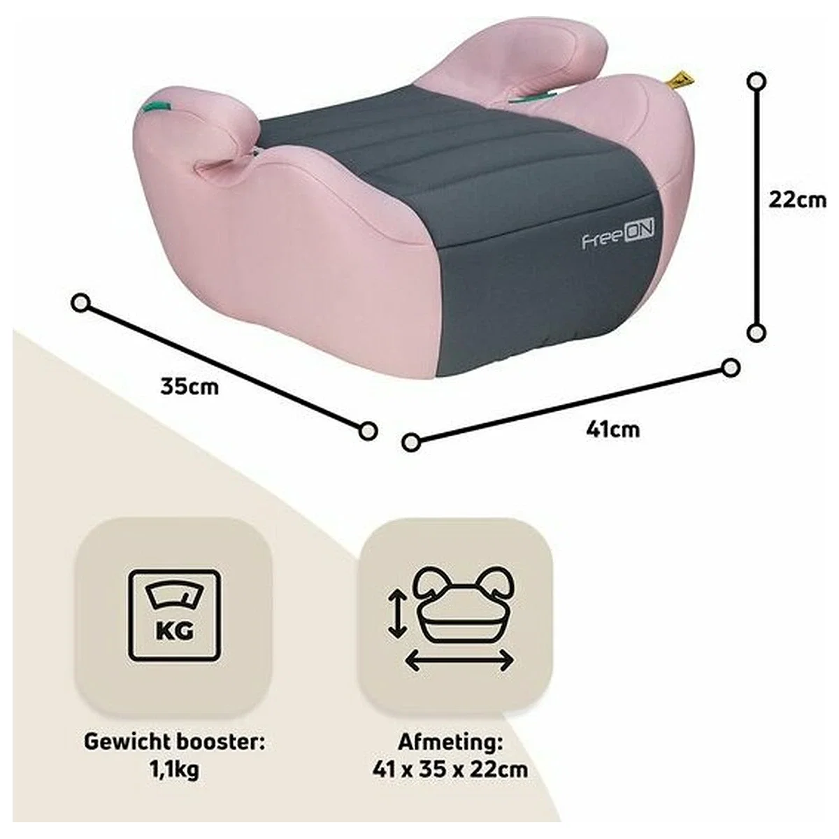 Inaltator auto, FreeON, Comfy, I-size, 125-150 cm, Pink/Grey 6 ani+ [4]
