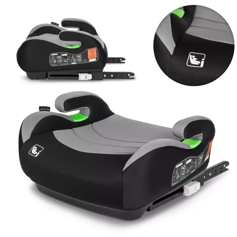 Inaltator auto, Lionelo, Luuk Fix I-size, 125- 150 cm, Instalare cu sistem Isofix si centura de prindere, Cu husa detasabila, Conform cu standardul european de securitate ECE R129, Gri [2]