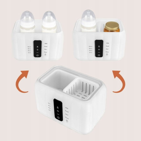 Incalzitor biberoane, Lionelo, ThermUp Duo, 6 moduri de operare, Incalzire, Pastrare temperatura, Decongelare, Senzor temperatura, Oprire automata, Panou tactil, 2 biberoane simultan, Alb [13]