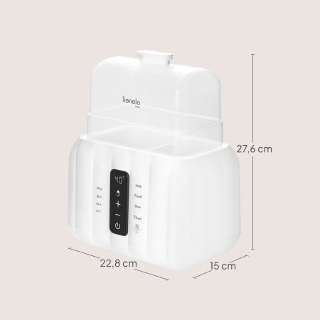 Incalzitor biberoane, Lionelo, ThermUp Duo, 6 moduri de operare, Incalzire, Pastrare temperatura, Decongelare, Senzor temperatura, Oprire automata, Panou tactil, 2 biberoane simultan, Alb [10]