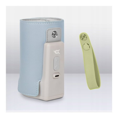 Incalzitor biberoane, Lionelo, ThermUp Go Plus, Portabil, Temperatura constanta pana la 24 h, Incarcare USB, Albastru deschis [22]