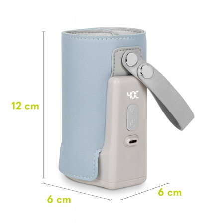 Incalzitor biberoane, Lionelo, ThermUp Go Plus, Portabil, Temperatura constanta pana la 24 h, Incarcare USB, Albastru deschis [16]