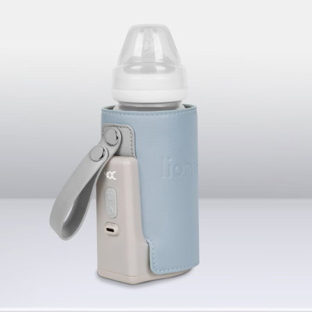 Incalzitor biberoane, Lionelo, ThermUp Go Plus, Portabil, Temperatura constanta pana la 24 h, Incarcare USB, Albastru deschis [21]