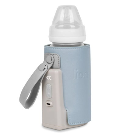 Incalzitor biberoane, Lionelo, ThermUp Go Plus, Portabil, Temperatura constanta pana la 24 h, Incarcare USB, Albastru deschis [7]