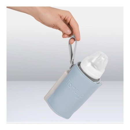 Incalzitor biberoane, Lionelo, ThermUp Go Plus, Portabil, Temperatura constanta pana la 24 h, Incarcare USB, Albastru deschis [18]
