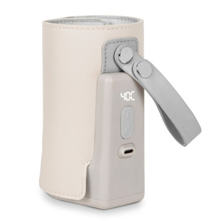 Incalzitoare biberoane - Incalzitor biberoane, Lionelo, ThermUp Go Plus, Portabil, Temperatura constanta pana la 24 h, Incarcare USB, Bej