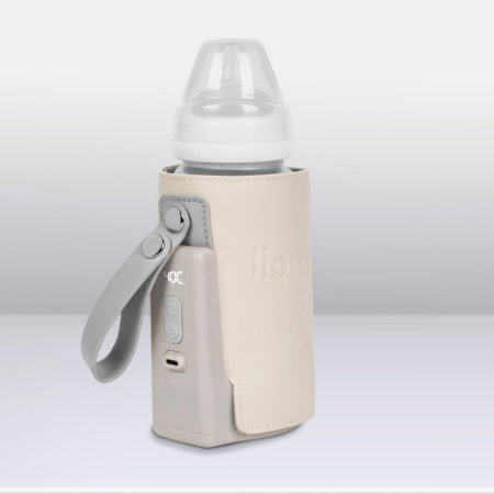 Incalzitor biberoane, Lionelo, ThermUp Go Plus, Portabil, Temperatura constanta pana la 24 h, Incarcare USB, Bej [18]