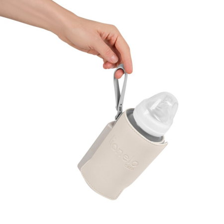 Incalzitor biberoane, Lionelo, ThermUp Go Plus, Portabil, Temperatura constanta pana la 24 h, Incarcare USB, Bej [10]