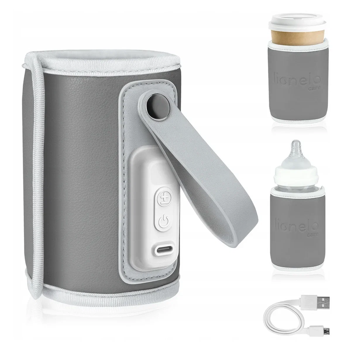 Incalzitor biberoane ThermUp Go, Portabil, Temperatura constanta pana la 24 h, Incarcare USB, Gri Lionelo 2 ani [2]
