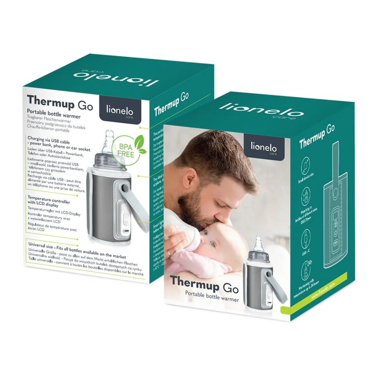 Incalzitor biberoane ThermUp Go, Portabil, Temperatura constanta pana la 24 h, Incarcare USB, Gri Lionelo 2 ani [13]