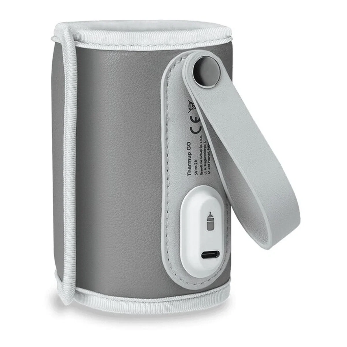 Incalzitoare biberoane - Incalzitor biberoane ThermUp Go, Portabil, Temperatura constanta pana la 24 h, Incarcare USB, Gri Lionelo 2 ani