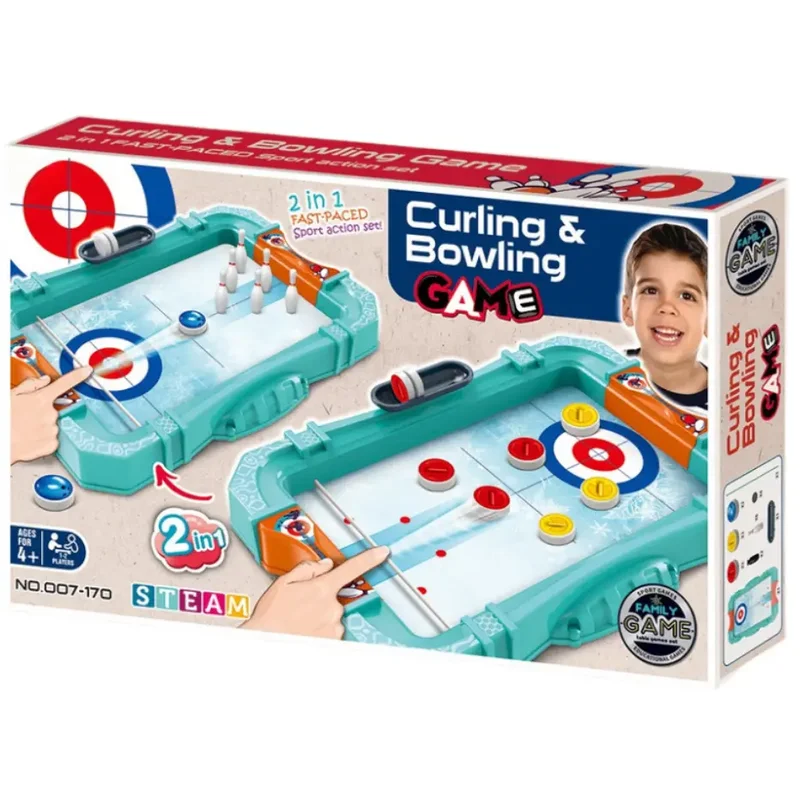 Jocuri de societate - Joc 2 in 1 - Bowling & Curling Bufnitel 4 ani+