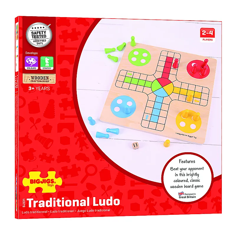 Joc clasic din lemn - Nu te supara frate BIGJIGS Toys 99 ani [3]
